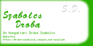 szabolcs droba business card